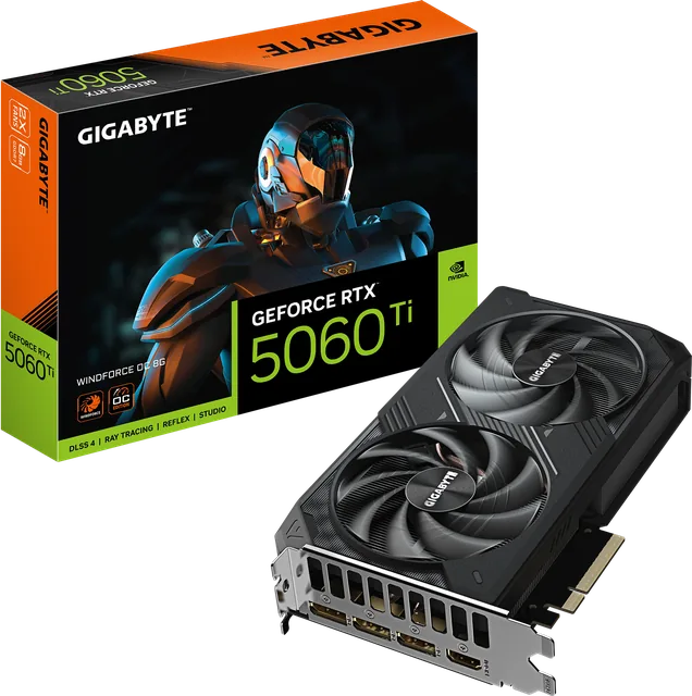GIGABYTE GeForce RTX 5060 Ti WINDFORCE OC 8G — illustration officielle GIGABYTE
