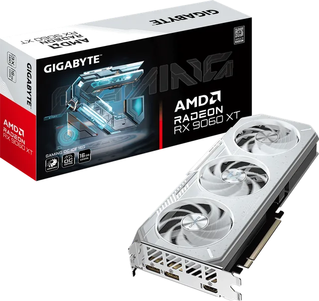 GIGABYTE Radeon RX 9060 XT OC Ice 16G — illustration officielle GIGABYTE