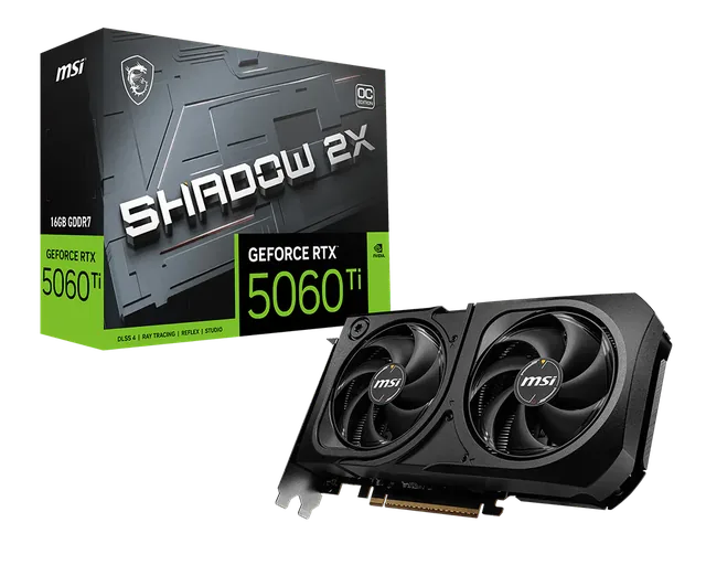 MSI GeForce RTX 5060 Ti 16G Shadow 2X OC Plus — illustration officielle MSI