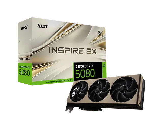 MSI GeForce RTX 5080 16G Inspire 3X OC — illustration officielle MSI
